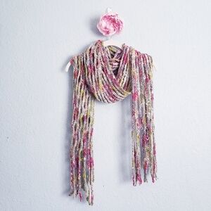 Urban Outfitters Staring At Stars Multicolor Knit Ratty Crochet Scarf